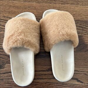 Jenni Kayne Tan Fuzzy Slides